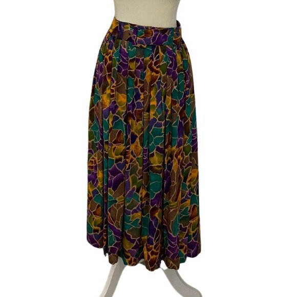 Vintage Abstract Pattern Skirt with Matching Belt - Picture 1 of 6